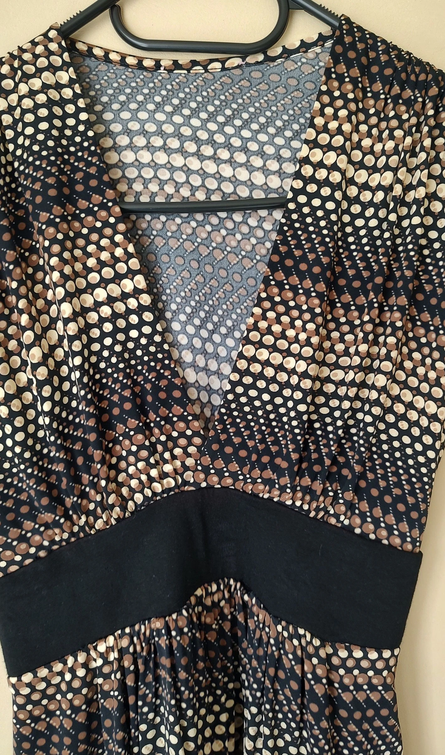 Beige bruine polka dot zomerjurk - 38/M – photo 3
